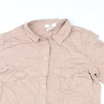 Womens UK Size 16 Mona Pink Basic Button-Up
