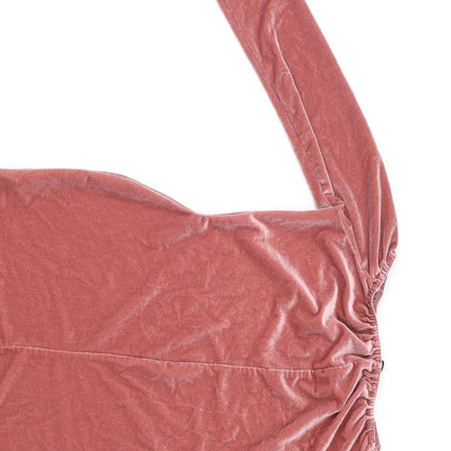 Missguided Womens Pink Polyester Bodycon Size 8 Boat Neck Pullover