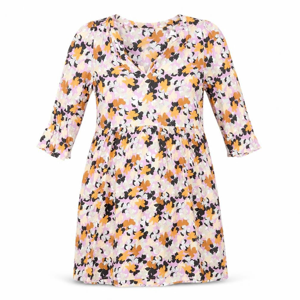 Marks and Spencer Womens Multicoloured Geometric Viscose A-Line Size 10 V-Neck Pullover