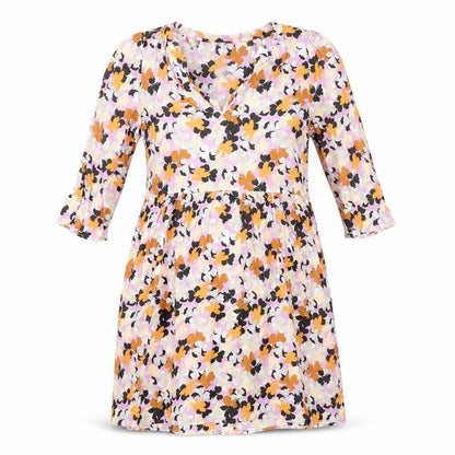 Marks and Spencer Womens Multicoloured Geometric Viscose A-Line Size 10 V-Neck Pullover