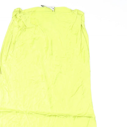 Zara Womens Green Viscose Mini Size S Boat Neck Pullover - Slash Neck
