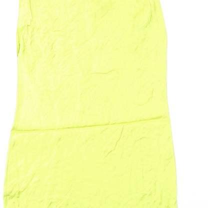 Zara Womens Green Viscose Mini Size S Boat Neck Pullover - Slash Neck