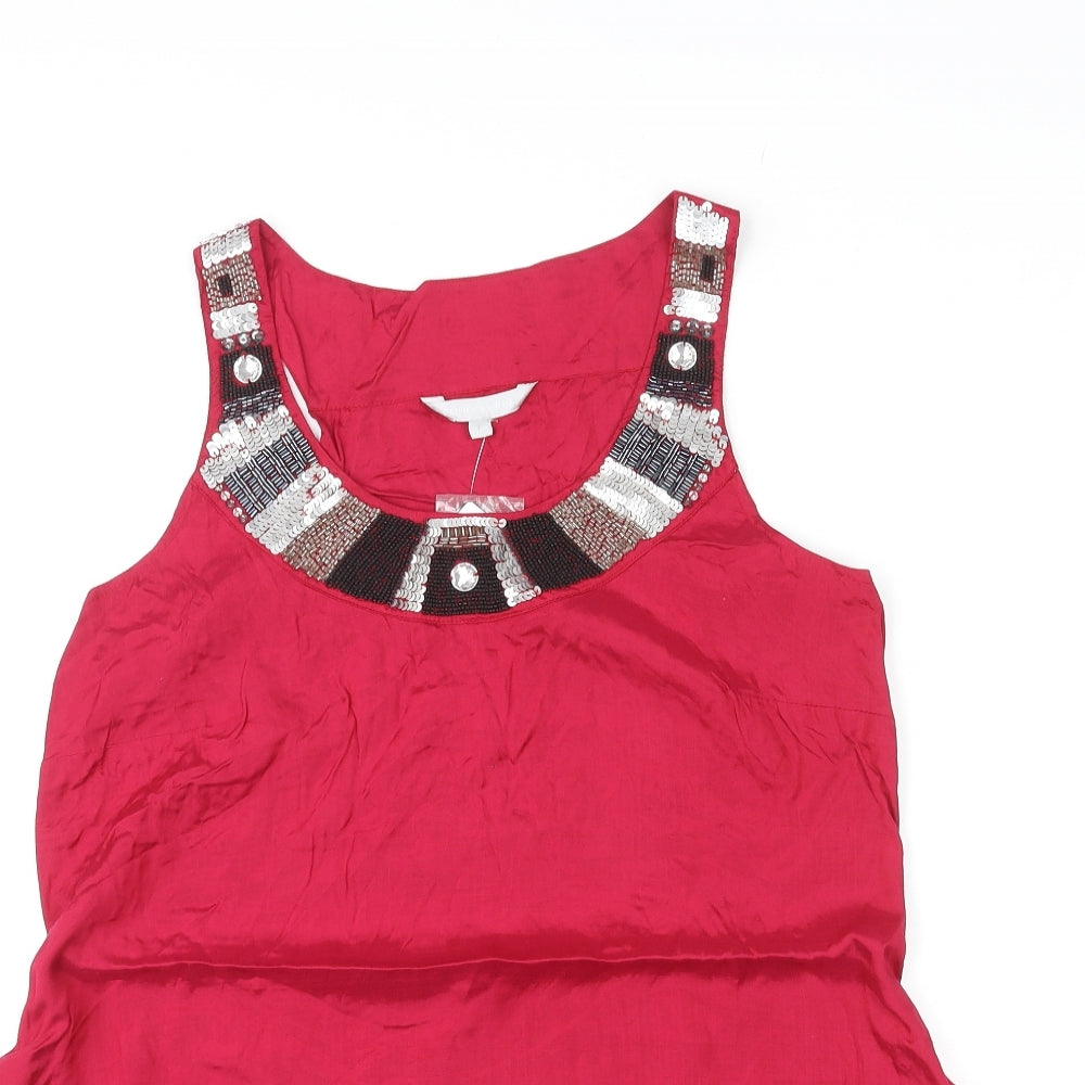 Womens UK Size 14 Red Herring Red Basic Tank