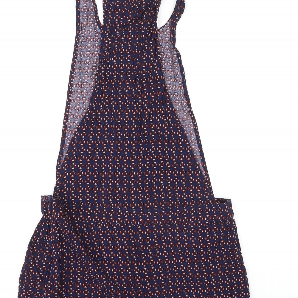 NEXT Womens Multicoloured Geometric Viscose Dungaree One-Piece Size 10 L3 in Button