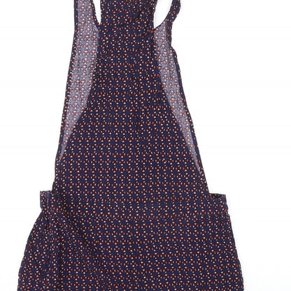 NEXT Womens Multicoloured Geometric Viscose Dungaree One-Piece Size 10 L3 in Button