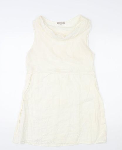 Carina Ricci Womens Ivory Polyester Shift Size M Cowl Neck Pullover