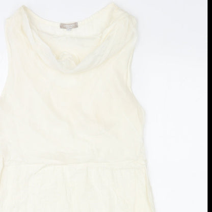 Carina Ricci Womens Ivory Polyester Shift Size M Cowl Neck Pullover