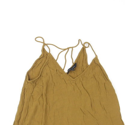 Womens UK Size 10 New Look Brown Basic Tank