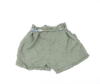Civico 51 Womens Green Polyester Paperbag Shorts Size S L4 in Regular Tie