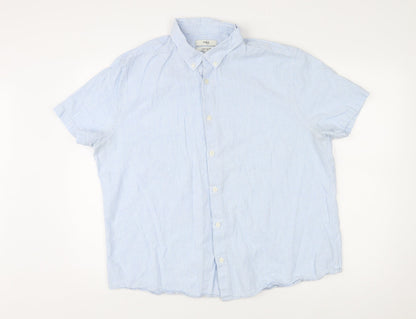 Womens UK Size 2XL Marks and Spencer Blue Basic Button-Up