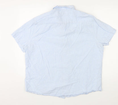 Womens UK Size 2XL Marks and Spencer Blue Basic Button-Up