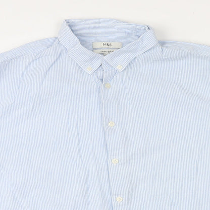 Womens UK Size 2XL Marks and Spencer Blue Basic Button-Up