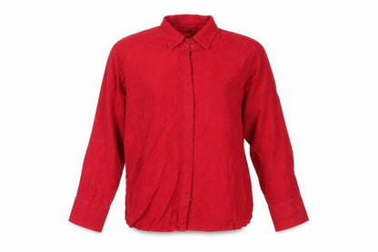 Mango Womens Red Lyocell Basic Button-Up Size 2XS Collared