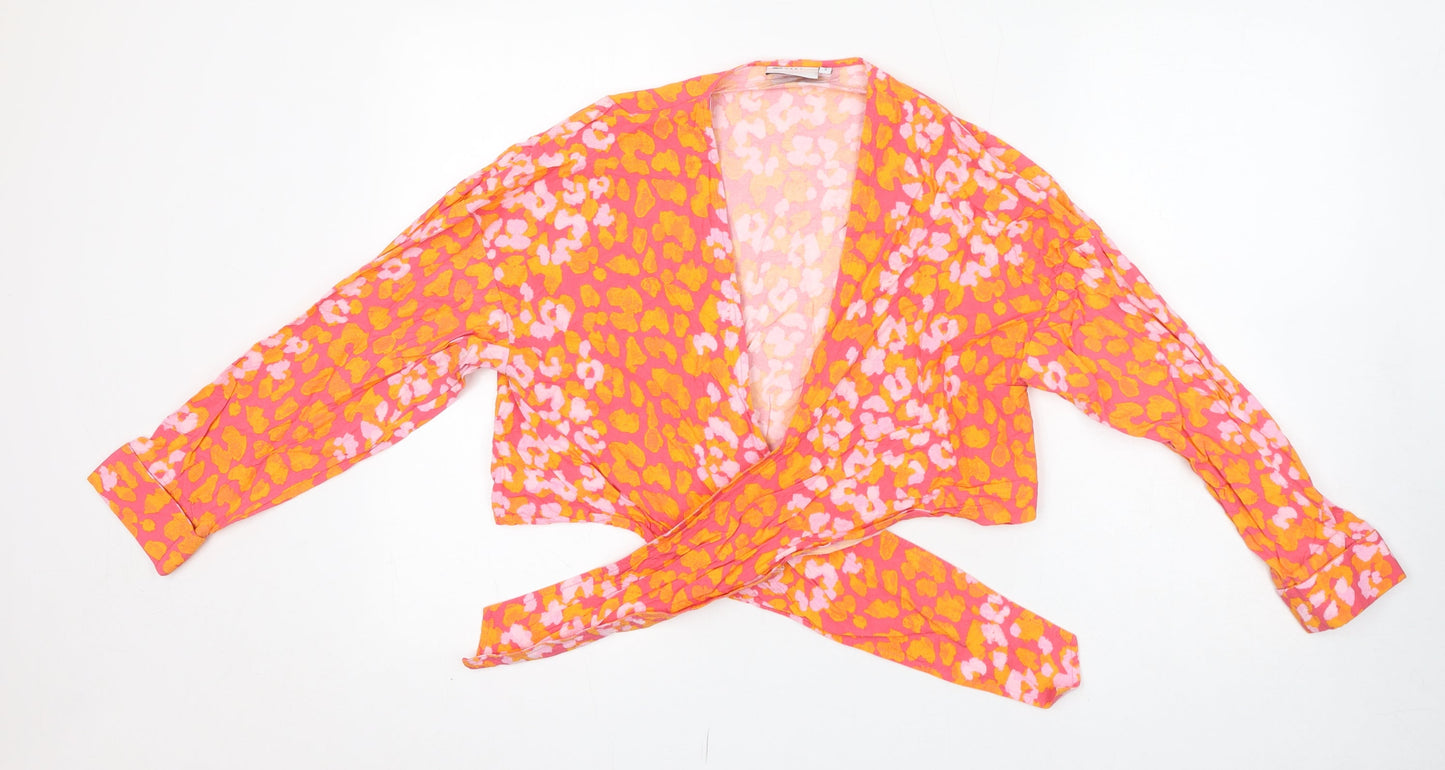 Womens UK Size 8 ASOS Pink Cropped Blouse