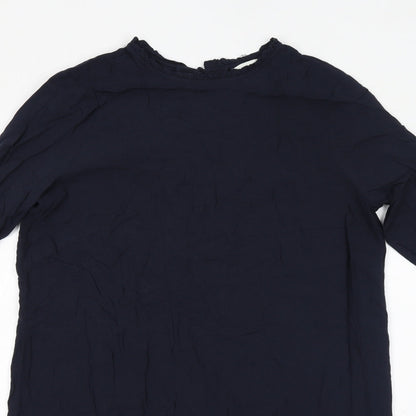 H&M Womens Blue Viscose Shift Size 12 Mock Neck Pullover