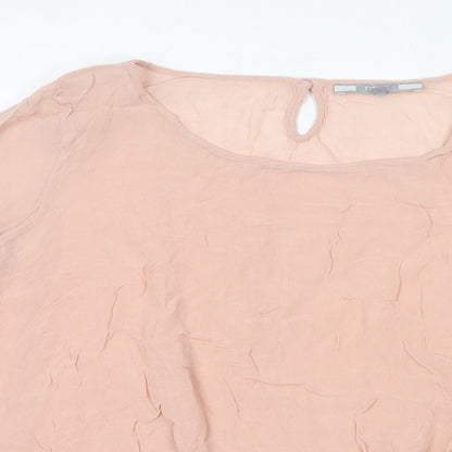 Womens UK Size 12 NEXT Pink Basic Blouse