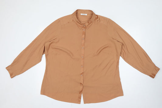 Womens UK Size 20 Classic Beige Basic Button-Up