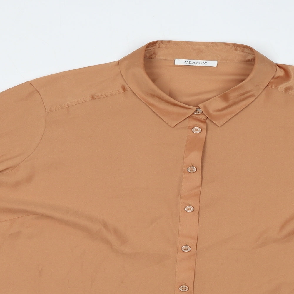 Womens UK Size 20 Classic Beige Basic Button-Up
