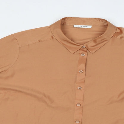Womens UK Size 20 Classic Beige Basic Button-Up