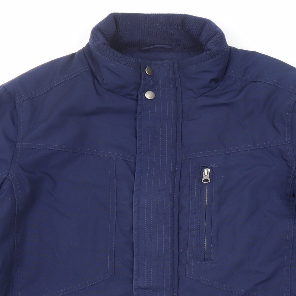 Adme Mens Blue Windbreaker Coat Size S Zip