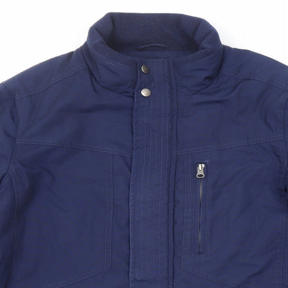 Adme Mens Blue Windbreaker Coat Size S Zip