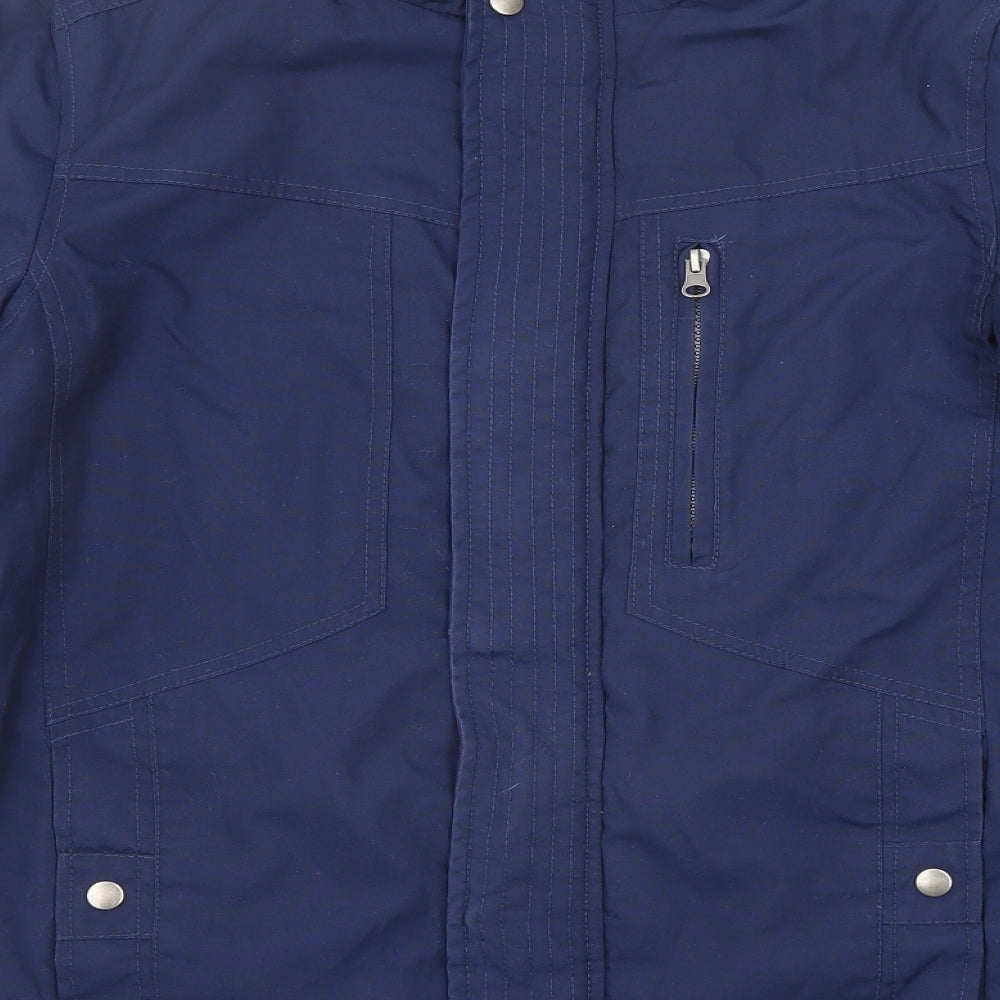 Adme Mens Blue Windbreaker Coat Size S Zip