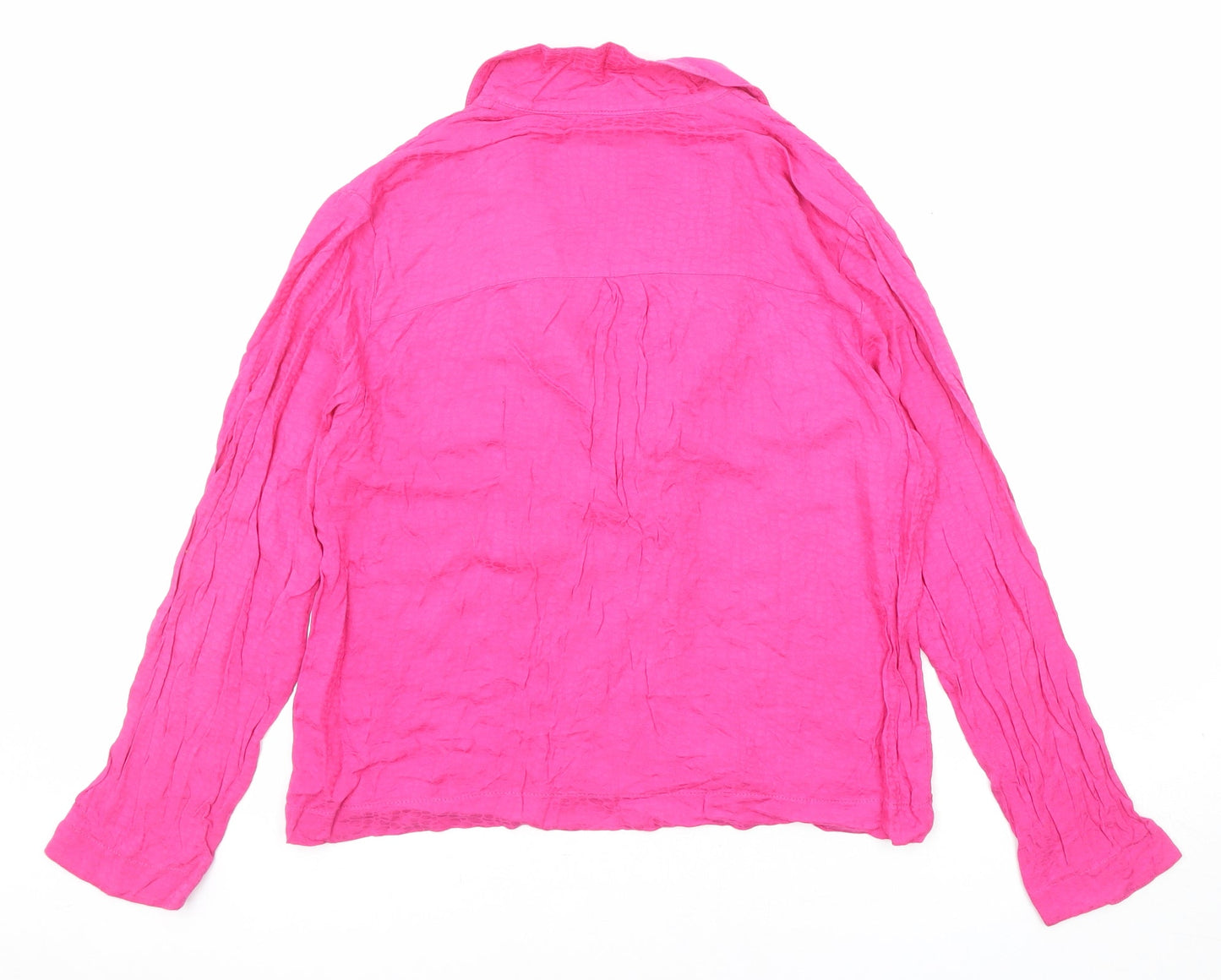 Womens UK Size 10 Topshop Pink Basic Button-Up