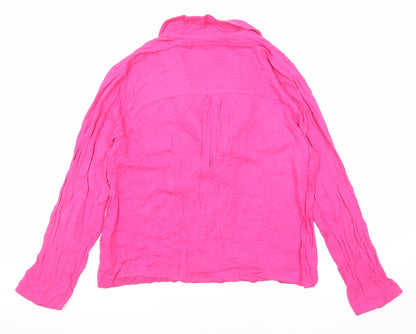 Womens UK Size 10 Topshop Pink Basic Button-Up