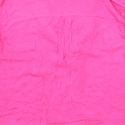 Womens UK Size 10 Topshop Pink Basic Button-Up