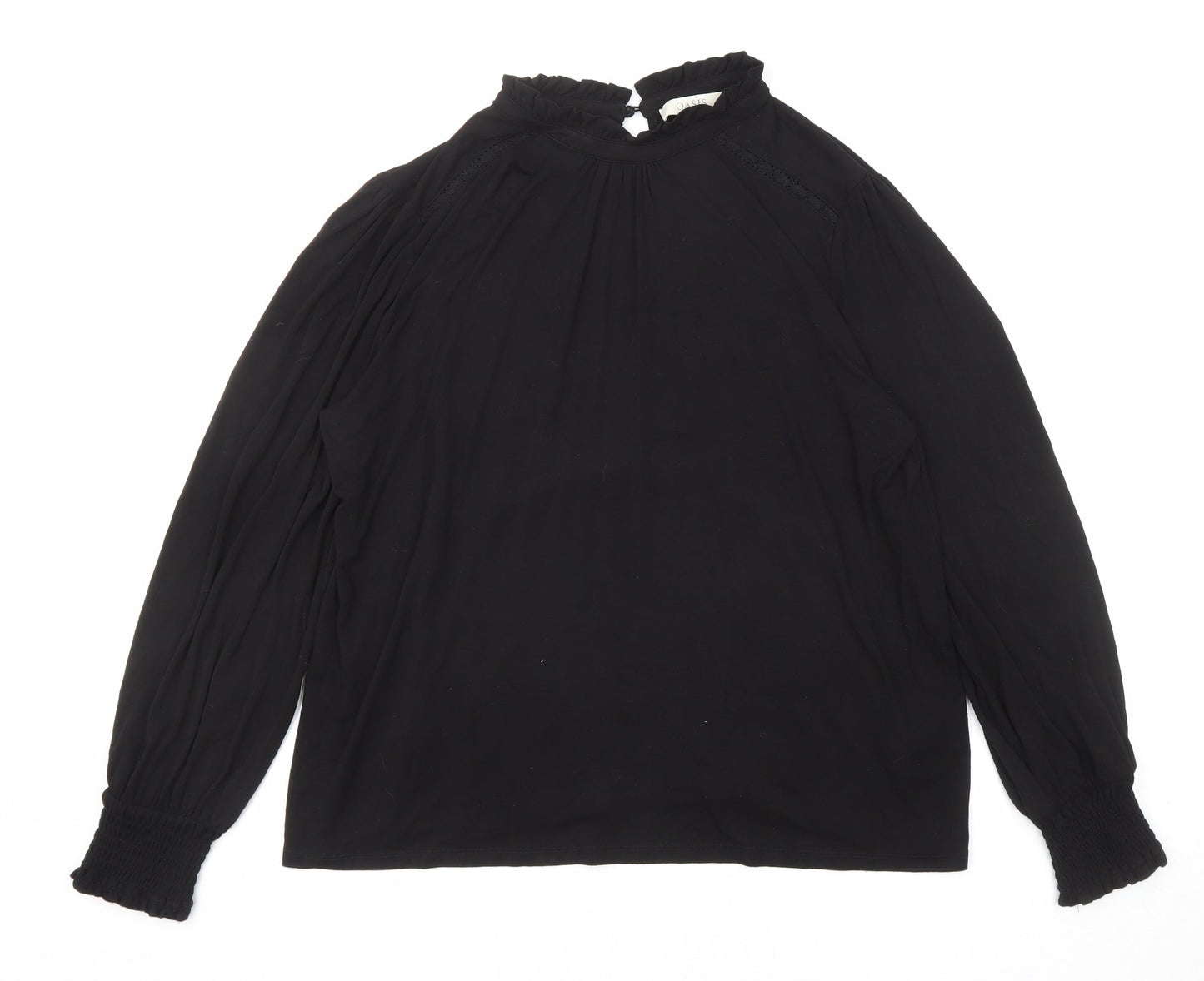Womens UK Size XL Oasis Black Basic Blouse