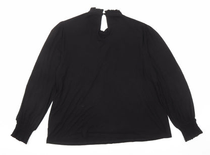 Womens UK Size XL Oasis Black Basic Blouse