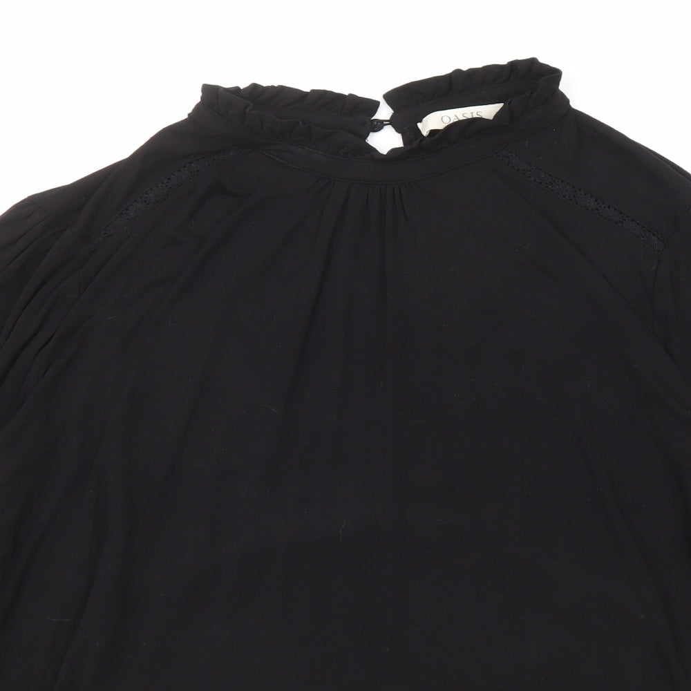 Womens UK Size XL Oasis Black Basic Blouse