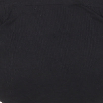 Reoria Womens Black Viscose Basic T-Shirt Size L Round Neck