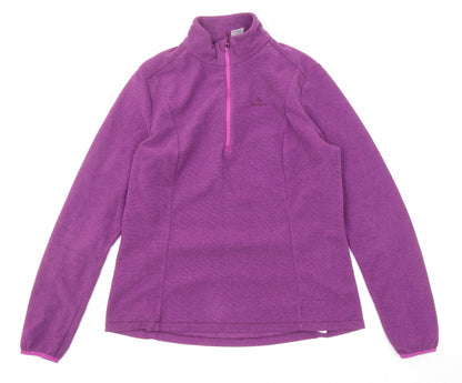 DECATHLON Womens Purple Polyester Pullover Sweatshirt Size 10 Zip