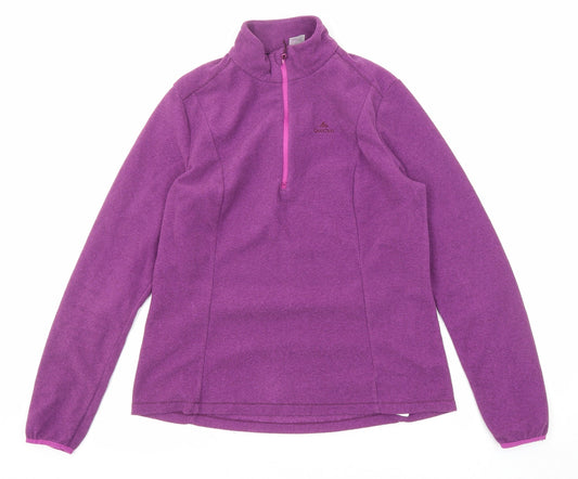 DECATHLON Womens Purple Polyester Pullover Sweatshirt Size 10 Zip