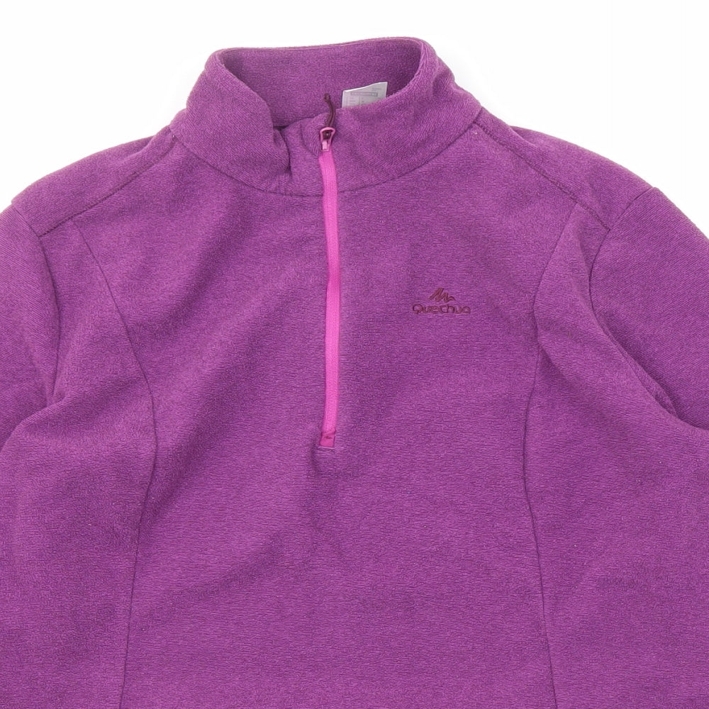 DECATHLON Womens Purple Polyester Pullover Sweatshirt Size 10 Zip