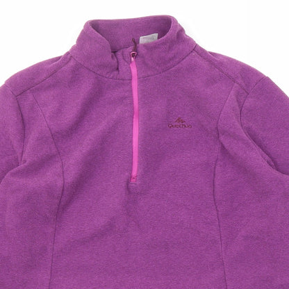 DECATHLON Womens Purple Polyester Pullover Sweatshirt Size 10 Zip