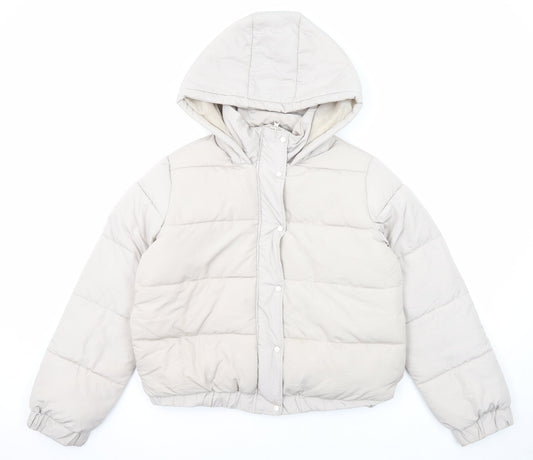 Missguided Womens Beige Jacket Size 12 Zip