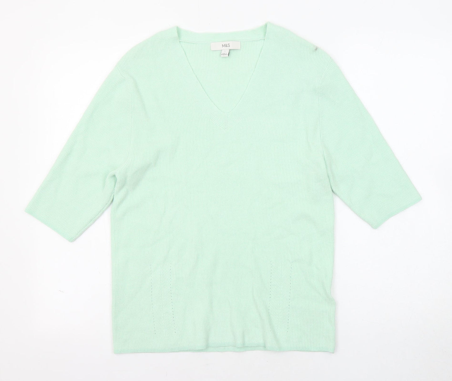 Womens UK Size L Marks and Spencer Green Pullover Jumper