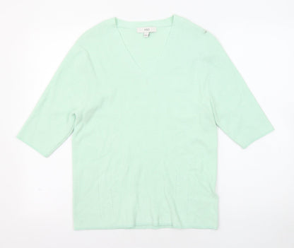 Womens UK Size L Marks and Spencer Green Pullover Jumper