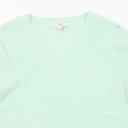 Womens UK Size L Marks and Spencer Green Pullover Jumper