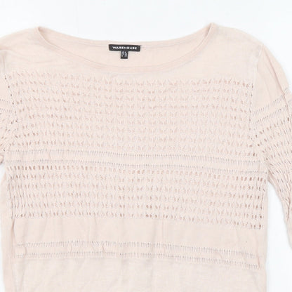 Womens UK Size 8 Warehouse Pink Pullover Jumper