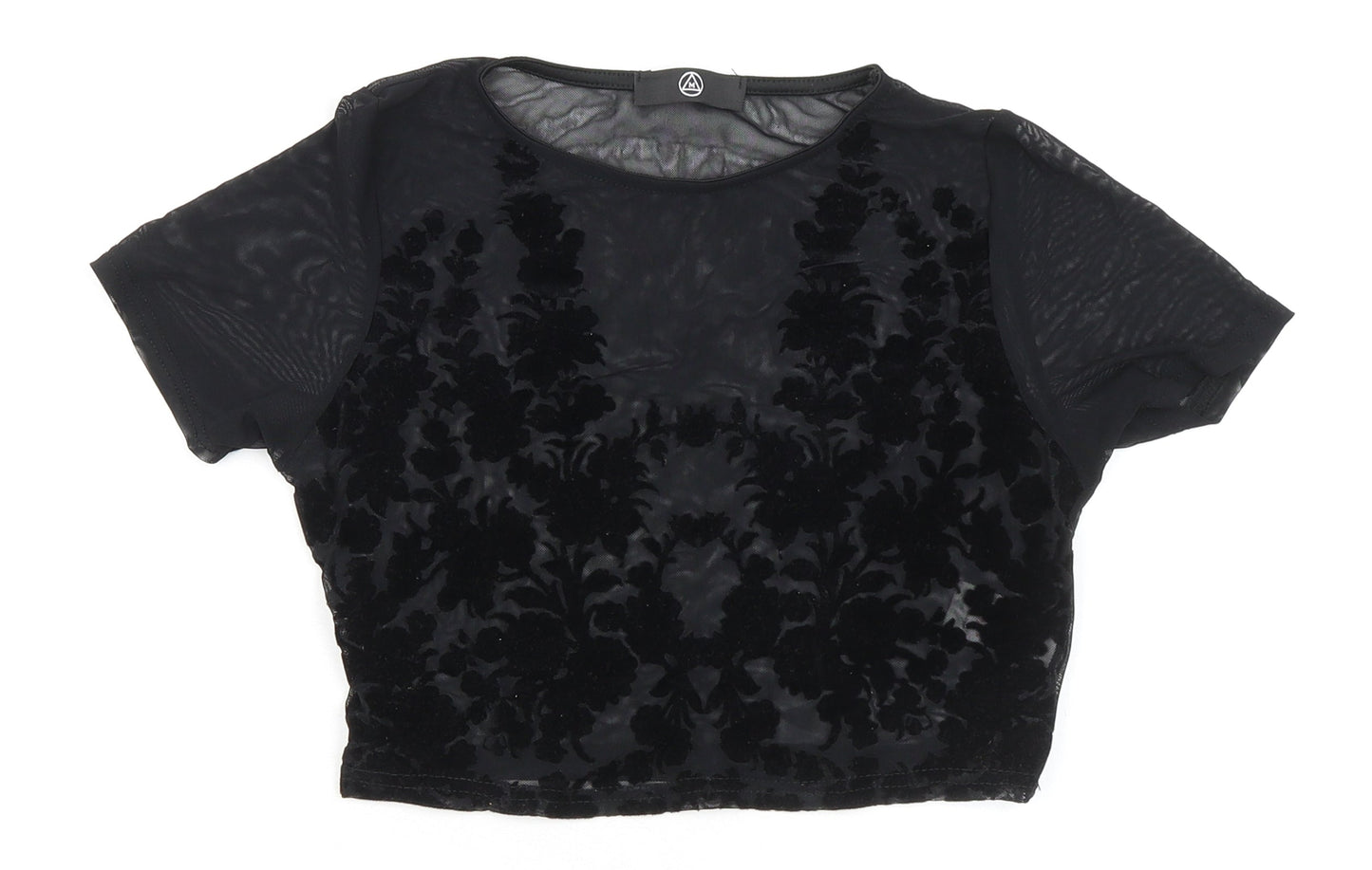 Womens UK Size 8 Missguided Black Cropped Blouse