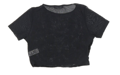 Womens UK Size 8 Missguided Black Cropped Blouse