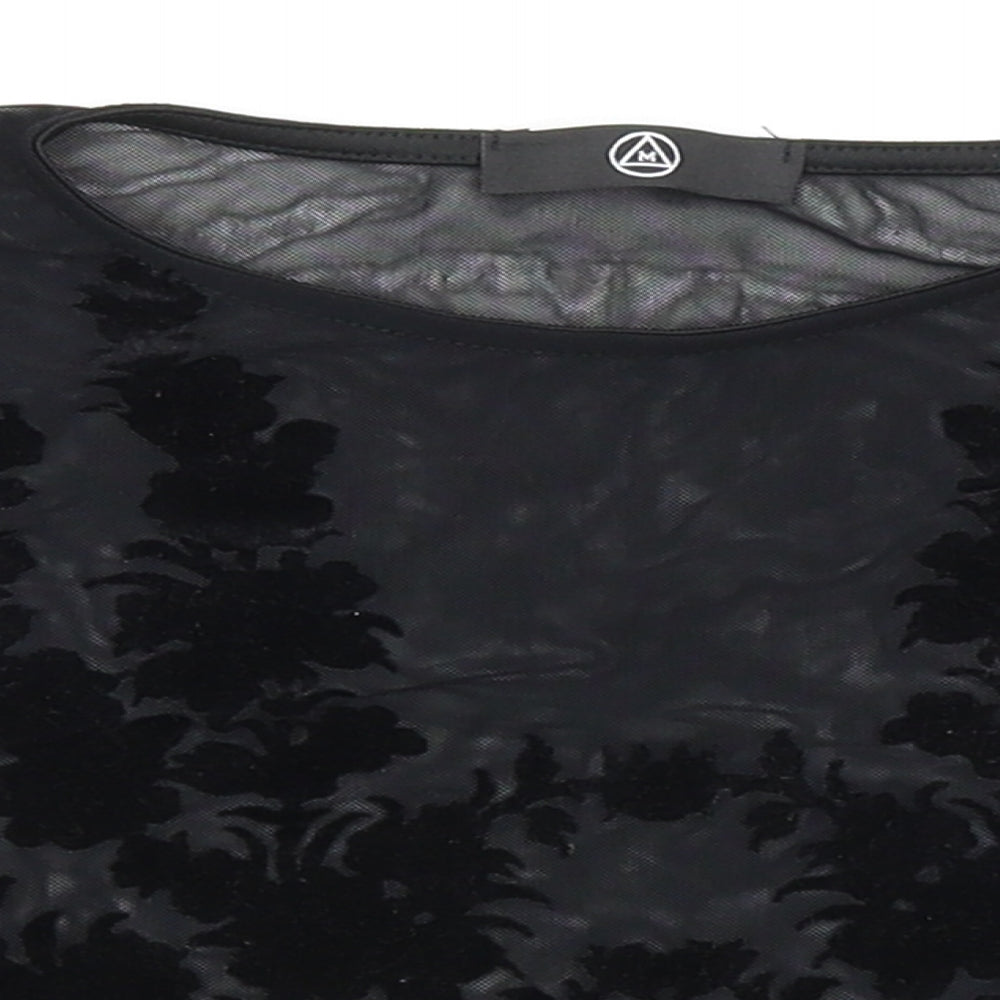 Womens UK Size 8 Missguided Black Cropped Blouse