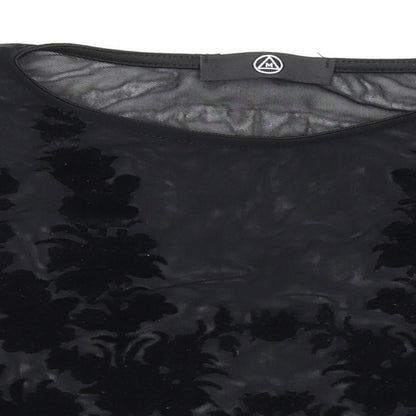 Womens UK Size 8 Missguided Black Cropped Blouse