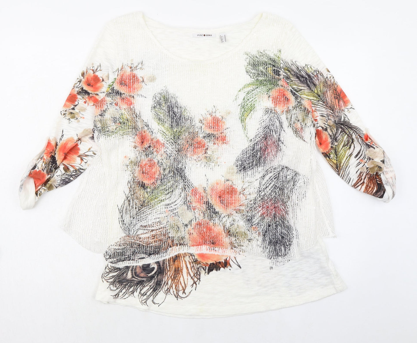 Womens UK Size M Punt Roma Multicoloured Basic Blouse