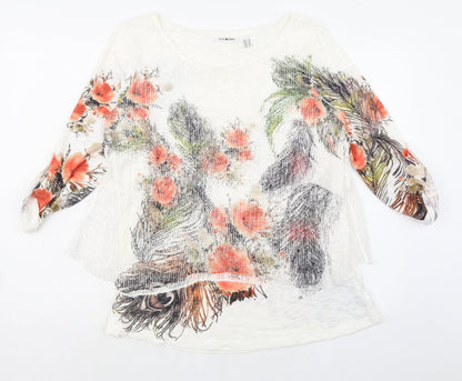 Womens UK Size M Punt Roma Multicoloured Basic Blouse