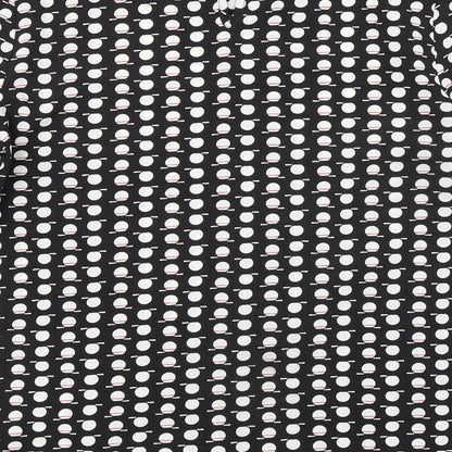 Dunnes Stores Womens Black Geometric Polyester Basic Blouse Size XS Round Neck