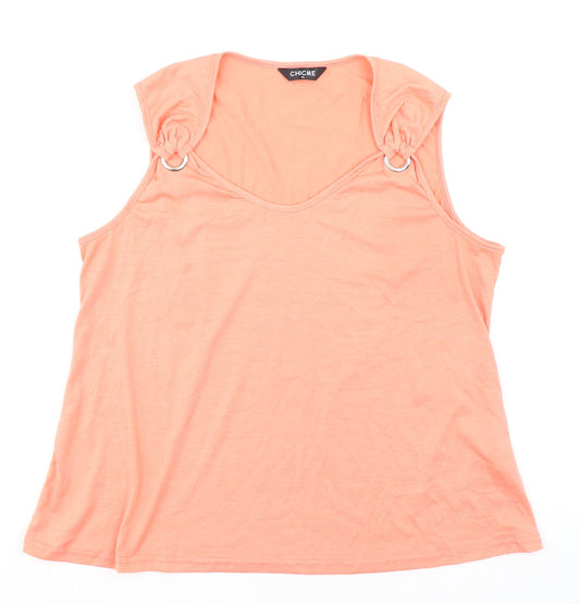 Womens UK Size L CHICME Orange Basic Tank